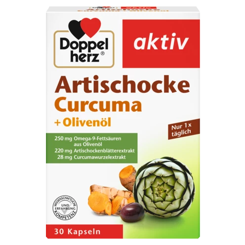 Abbildung der Produktverpackung Doppelherz aktiv Artischocke Frontansicht